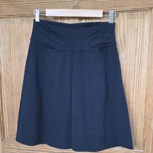 Athleta Black Small Pull On A-Line Skirt with Panel Details Back Zipper Pocket